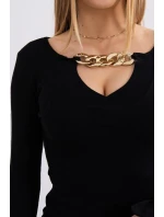 Šaty se zlatým řetízkem černé Šaty se zlatým řetízkem černé