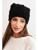 Dámská zimní čepice vlněná s krystaly a vzorem model 21859319 mocca - K-Fashion