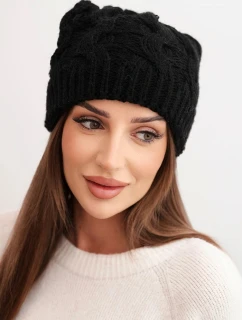 Dámská zimní čepice vlněná s krystaly a vzorem model 21859319 mocca - K-Fashion