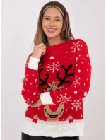 Sweter MI SW model 21800518 czerwony - FPrice Sweter MI SW model 21800518 czerwony - FPrice