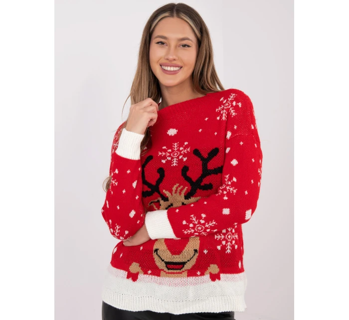 Sweter MI SW model 21800518 czerwony - FPrice Sweter MI SW model 21800518 czerwony - FPrice