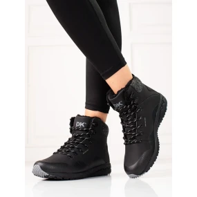 Moderní  trekingové boty černé dámské bez podpatku