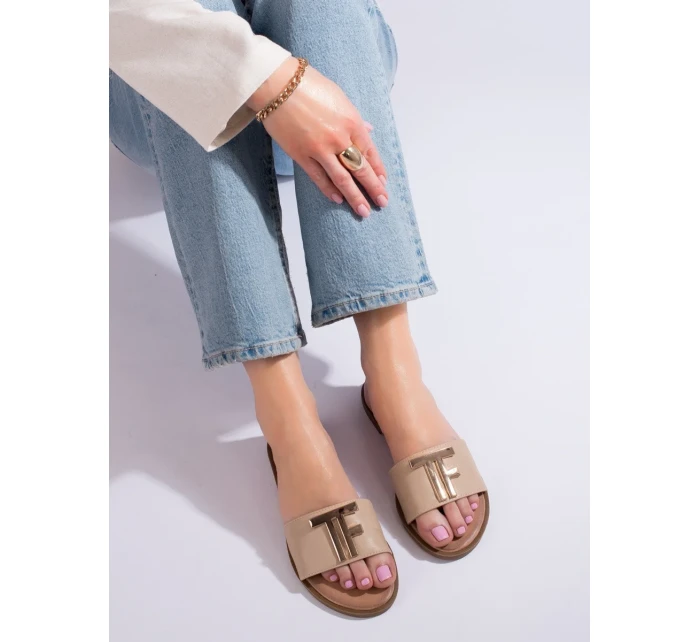 Trendy dámské  nazouváky hnědé bez podpatku