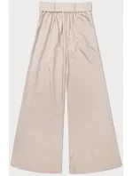 Světle béžové elegantní dámské kalhoty s opaskem model 20185243 - MADE IN ITALY