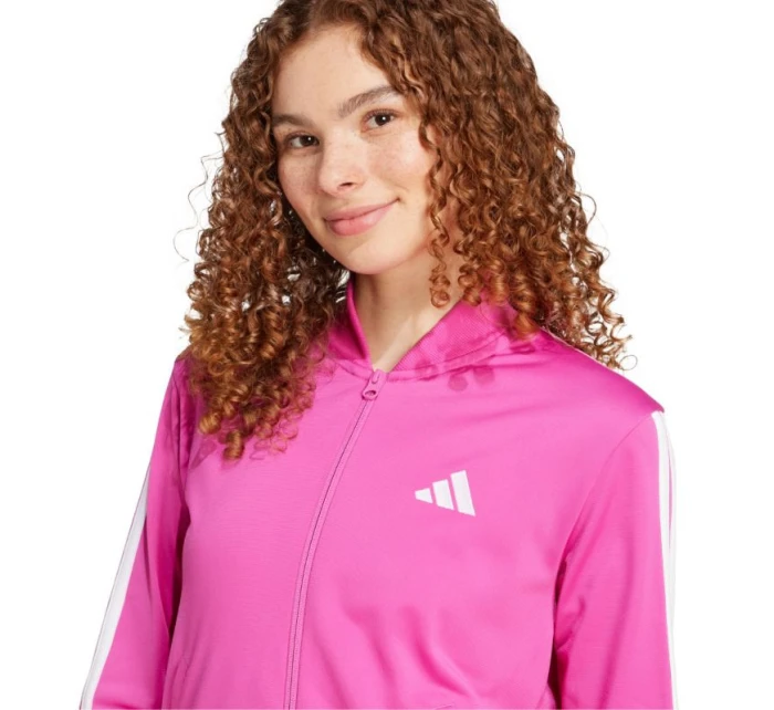 Adidas Essentials dámská tepláková souprava se třemi pruhy růžová JD5436