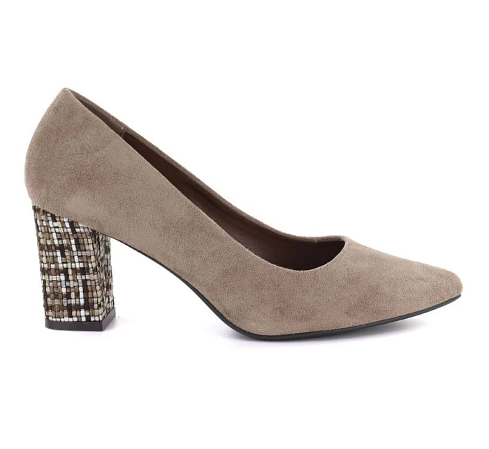 Dámské semišové lodičky na jehlovém podpatku světle hnědé Sergio model 22078967 - LEONE