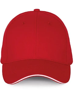 K-up KP 185 6 panelová sandwich kšiltovka 20.0185 red/white