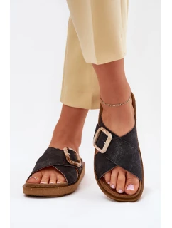 Dámské sandály s přezkou Inblu ED000025 Černé