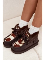 Dámské sněhule z přírodní semišové látky D.Franklin DFSH375008 čokoládové