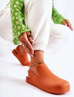 Módní gumové dřeváky oranžový Meriko