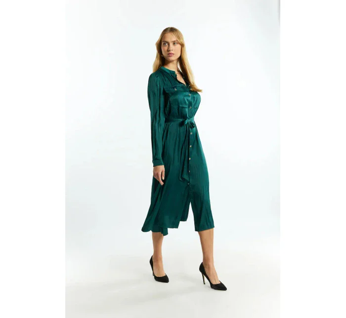 Dámské saténové šaty Bottle 1210-009 zelené - Monnari Dámské saténové šaty Bottle 1210-009 zelené - Monnari