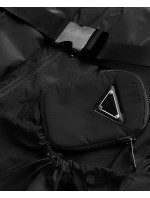 Krátká černá dámská bunda s páskem model 17032540 - Ann Gissy
