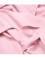 Minimalistický dámský kabát v pudrově růžové barvě (747ART)