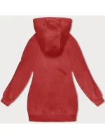 Červená volná dlouhá dámská mikina se stahovacími lemy model 18875898 - LHD Červená volná dlouhá dámská mikina se stahovacími lemy model 18875898 - LHD