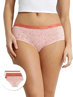 Dámské bavlněné kalhotky 3 ks DIM LES POCKETS COTTON BOXER 3x - DIM - smetanová