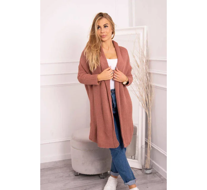 Svetr s netopýřími rukávy tmavě růžový