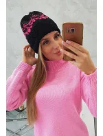 Dámská čepice Kira K374 black+pink