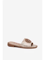 Dámské Pantofle Na Plochém Podpatku S Dekorací model 21696765 Zlaté - S.Barski