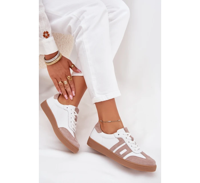 Dámské Kožené Tenisky Vinceza 79557 Bílá-Bežová Dámské Kožené Tenisky Vinceza 79557 Bílá-Bežová