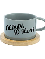 NEBUDU TO DĚLAT - šedý hrníček makronka 200 ml