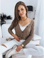 RIGLA dámský svetr MY1637 hnědý - FashionStreet