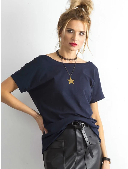 Základní tričko s výstřihem na zádech Feel Good navy blue (4662-37P) Základní tričko s výstřihem na zádech Feel Good navy blue (4662-37P)