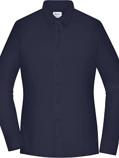Daiber JN 1371 Popelínová halenka slim fit s dlouhým rukávem 02.1371 navy