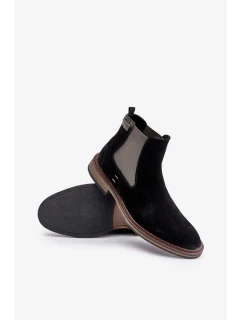 Semišové Kotníkové Boty Chelsea Pánské Big Star OO174154 Černé