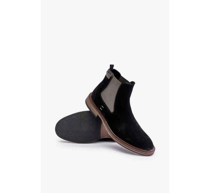 Semišové Kotníkové Boty Chelsea Pánské Big Star OO174154 Černé Semišové Kotníkové Boty Chelsea Pánské Big Star OO174154 Černé