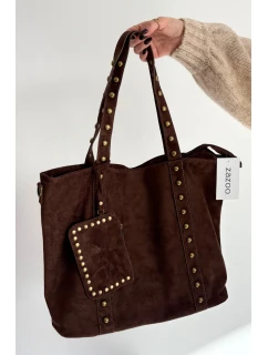 Dámská kabelka se zdobením – čokoládová Kynelle