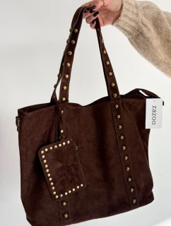 Dámská kabelka se zdobením – čokoládová Kynelle