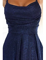 Dlouhé šaty  tmavě modré  model 22280144 - numoco
