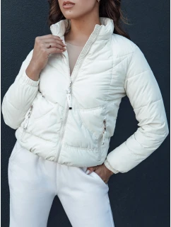 Dámská přechodná prošívaná bunda se stojáčkem SALECA ecru FashionStreet TY4401