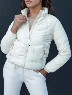 Dámská přechodná prošívaná bunda se stojáčkem SALECA ecru FashionStreet TY4401