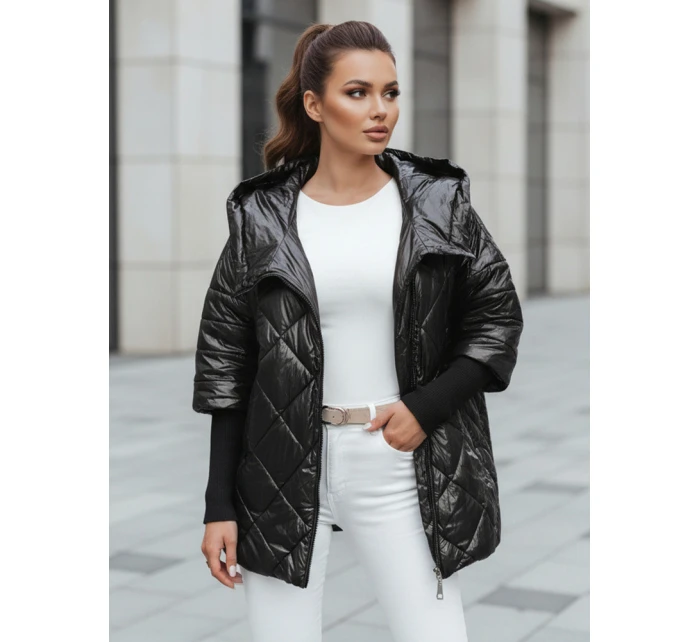 Dámská přechodná prošívaná bunda oversize černá model 21986694 - Dstreet