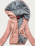 Růžová dámská bunda s kapucí (DL011)