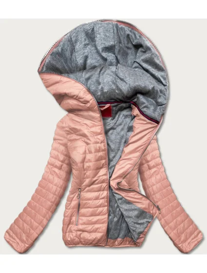Růžová dámská bunda s kapucí model 16143335 - LHD