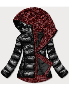 Černá dámská metalická bunda s kapucí (xw808x)