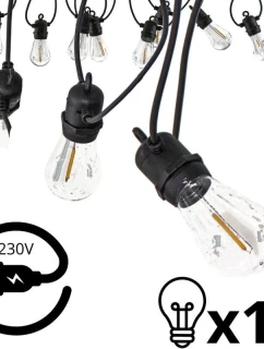 PARTY LIGHT VENKOVNÍ GIRLANDA 10LED 10 ŽÁROVEK 8M 230V