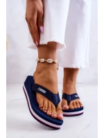 Dámské žabky na klínku Big Star model 21579653 Námořnická modrá - Big Star Shoes