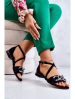 Dámské semišové sandály s řetízkem Laura Messi 2365 Černá