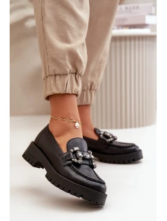 Dámské Kožené Mokasíny S Dekorací Černé model 21668833 - CheBello