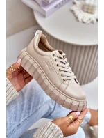 Zateplené dámské sneakersy Big Star MM274618 béžové