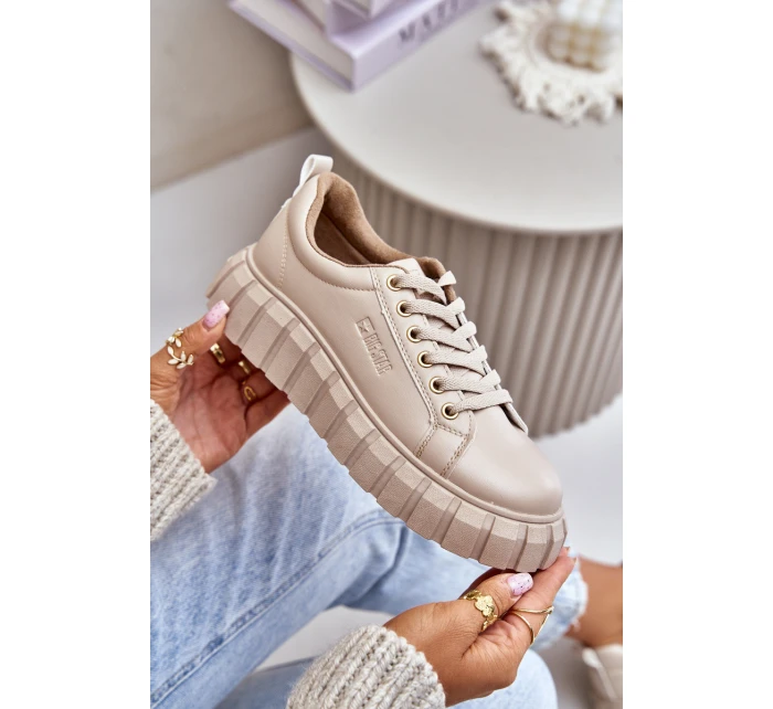 Zateplené dámské sneakersy Big Star MM274618 béžové