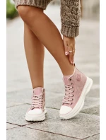 Zateplené Dámské Tenisky Na Platformě Big Star model 21676727 Růžové - Big Star Shoes Zateplené Dámské Tenisky Na Platformě Big Star model 21676727 Růžové - Big Star Shoes