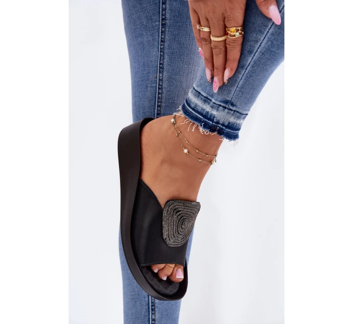 Kožené Dámské S Ozdobou Černé model 21698248 - S.Barski Kožené Dámské S Ozdobou Černé model 21698248 - S.Barski