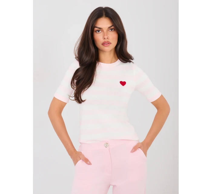 Sweter PM SW model 21916876 jasny różowy - FPrice Sweter PM SW model 21916876 jasny różowy - FPrice