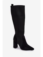 Dámské kozačky na sloupku – černé Yserine Dámské kozačky na sloupku – černé Yserine