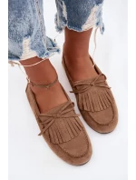 Dámské mokasíny s třásněmi – světle hnědé Janelisse