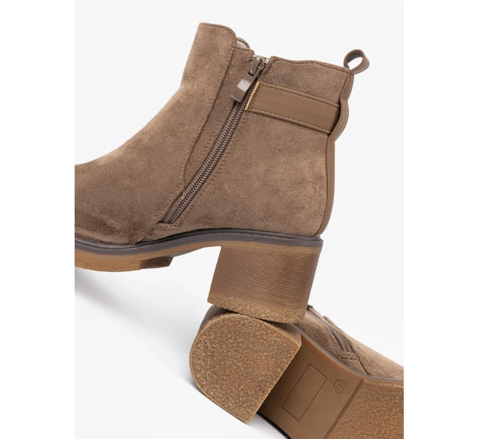 Designové hnědé kotníčkové boty dámské Obcas Designové hnědé kotníčkové boty dámské Obcas